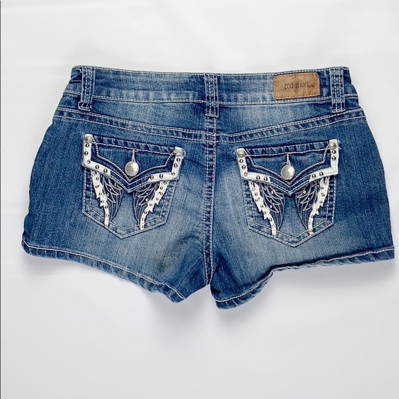 ZCO Jeans Shorts Size 9 Blue Decorative Pockets - Picture 5 of 8
